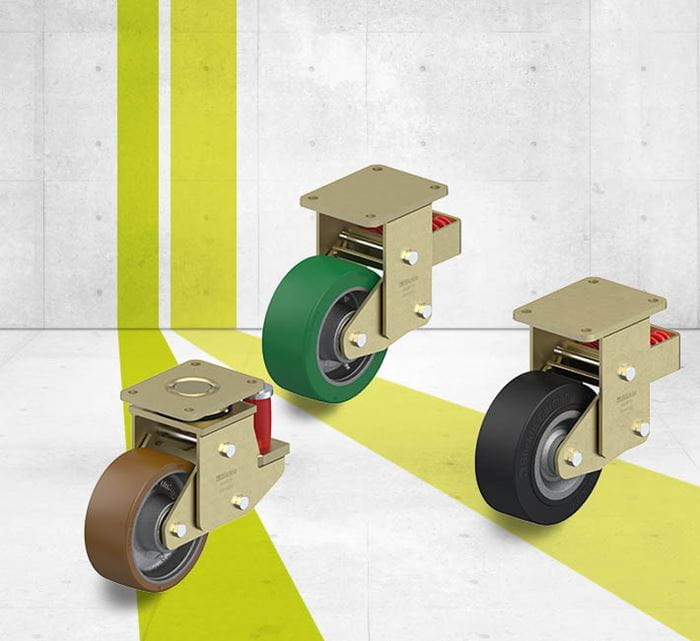 Heavy duty spring-loaded casters