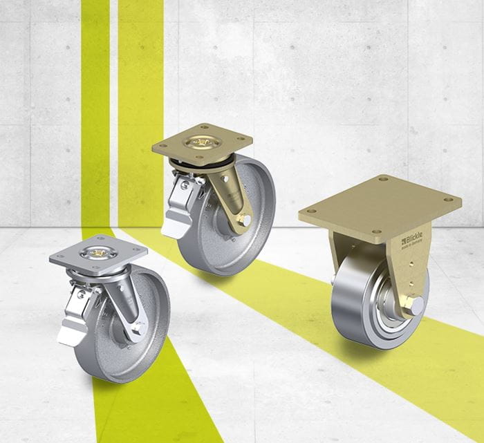 Heavy duty casters solid steel/cast iron