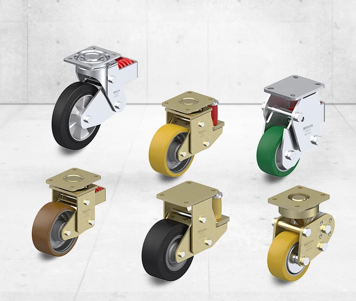 Spring-loaded casters