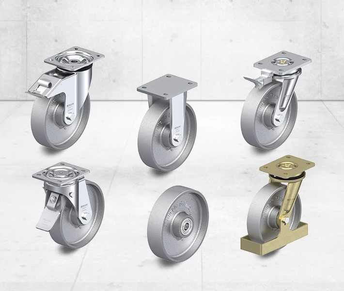 Cast iron wheels and casters