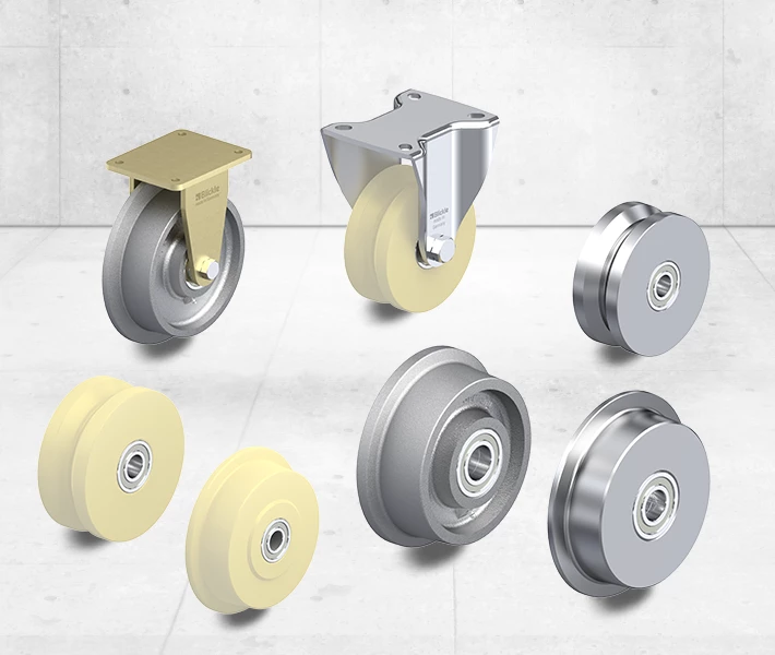 Flanged wheels and casters